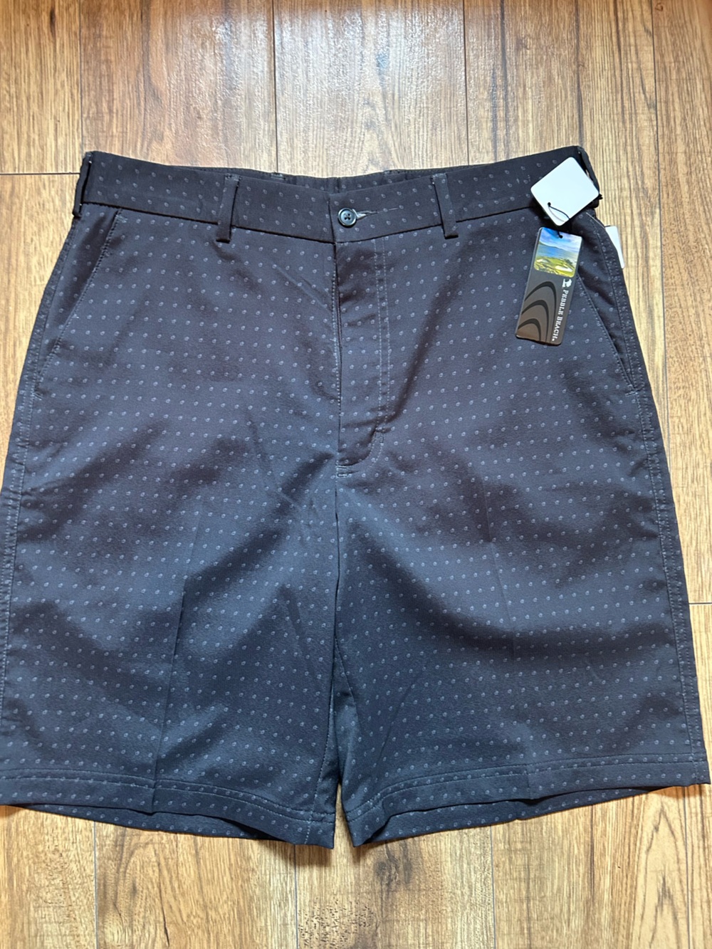 Pebble Beach Men's Dark Navy Microdot Flat Front Shorts